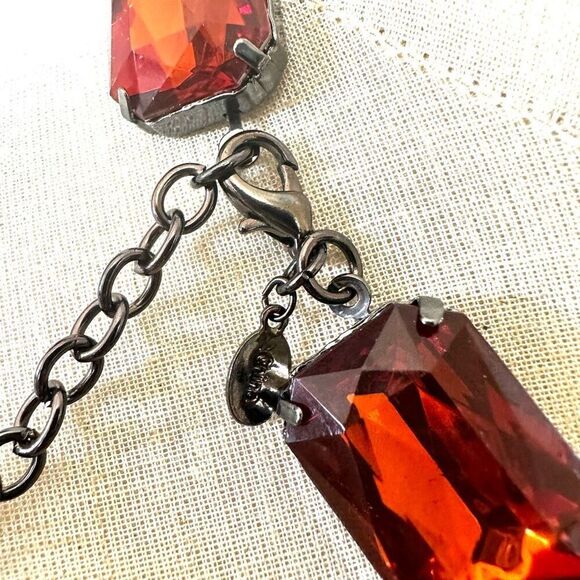 Joan Rivers  Large Amber Lucite Chunky Necklace - Picture 9 of 9